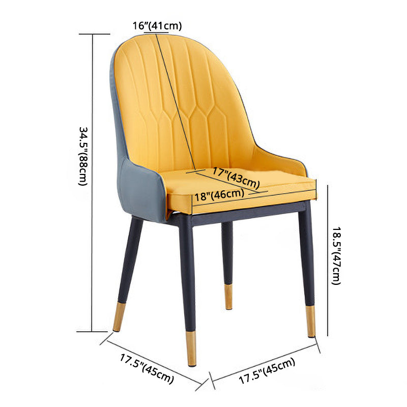 Silla de comedor de estilo escandinavo de metal, sillón de comedor Parsons para el hogar