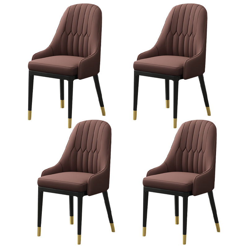 Silla de comedor de estilo escandinavo de metal, sillón de comedor Parsons para el hogar