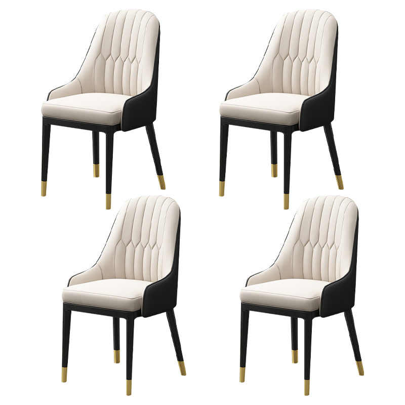 Silla de comedor de estilo escandinavo de metal, sillón de comedor Parsons para el hogar