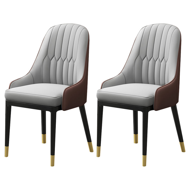 Silla de comedor de estilo escandinavo de metal, sillón de comedor Parsons para el hogar