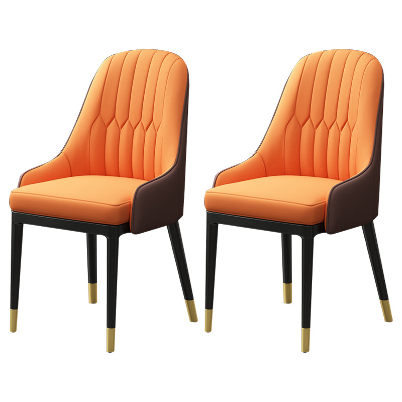 Silla de comedor de estilo escandinavo de metal, sillón de comedor Parsons para el hogar