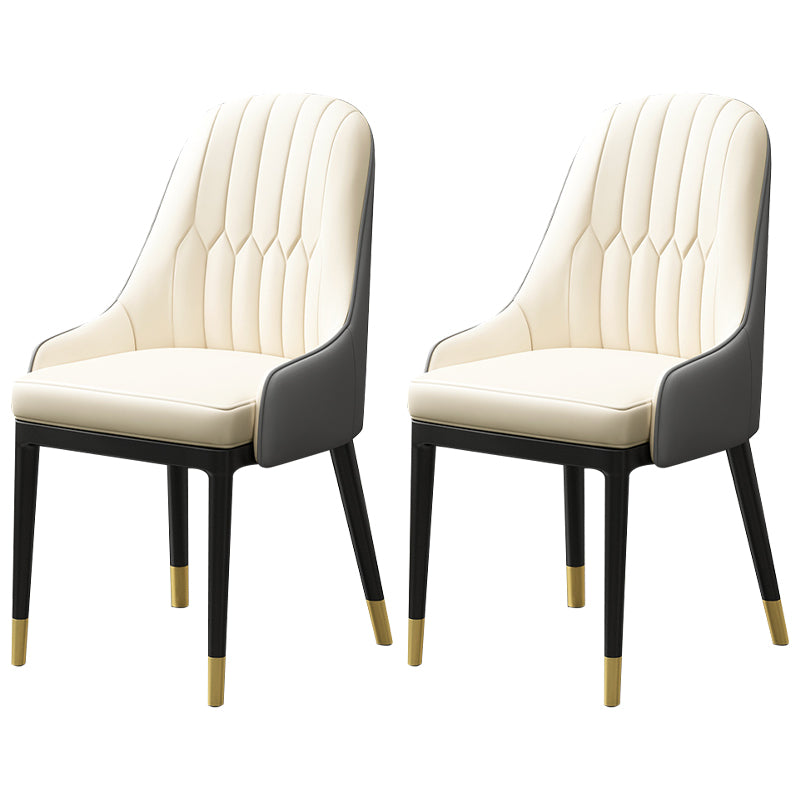 Silla de comedor de estilo escandinavo de metal, sillón de comedor Parsons para el hogar