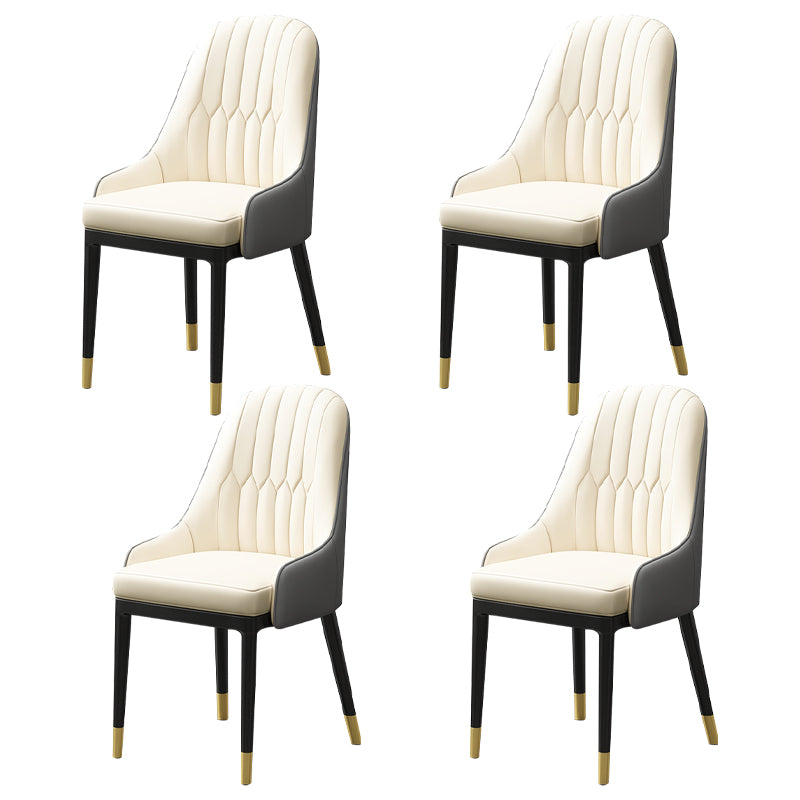 Silla de comedor de estilo escandinavo de metal, sillón de comedor Parsons para el hogar