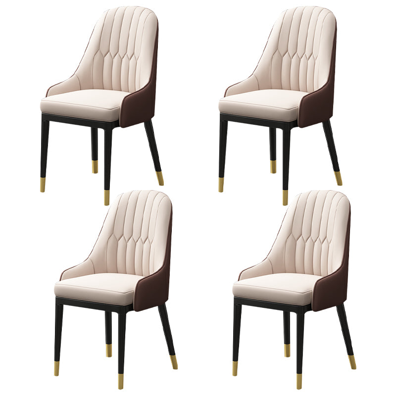Silla de comedor de estilo escandinavo de metal, sillón de comedor Parsons para el hogar