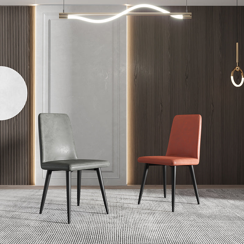 Les chaises contemporaines de salle à manger en métal ont tapissé la chaise de salle à manger de tissu de toile pour l'usage à la maison