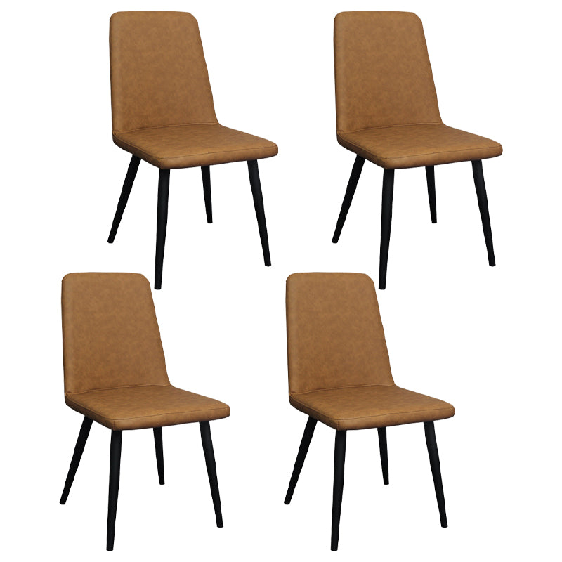 Les chaises contemporaines de salle à manger en métal ont tapissé la chaise de salle à manger de tissu de toile pour l'usage à la maison