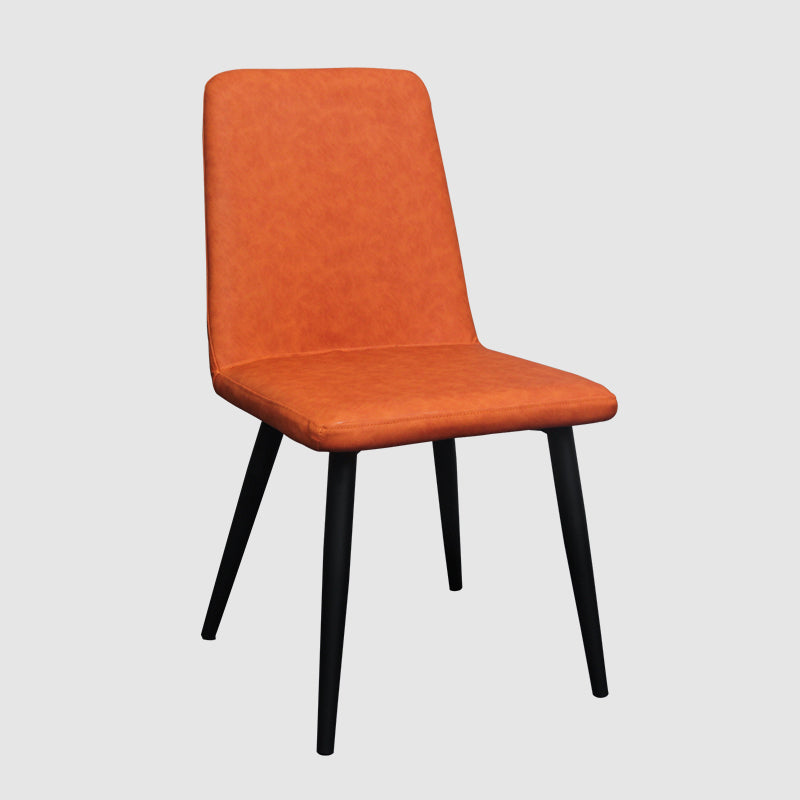 Les chaises contemporaines de salle à manger en métal ont tapissé la chaise de salle à manger de tissu de toile pour l'usage à la maison