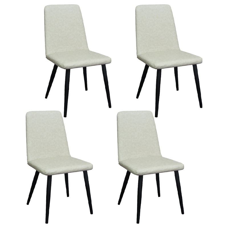 Les chaises contemporaines de salle à manger en métal ont tapissé la chaise de salle à manger de tissu de toile pour l'usage à la maison