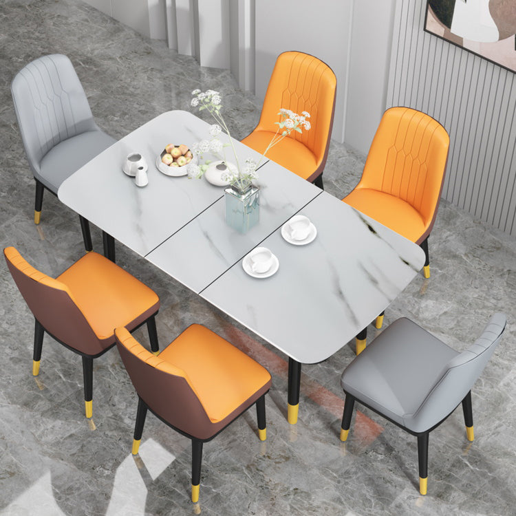 Chaise de salle à manger en métal de Style scandinave, chaise de salle à manger Parsons sans accoudoirs pour la maison
