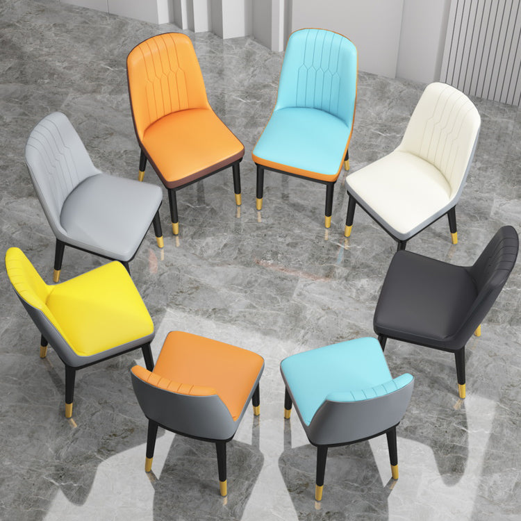 Chaise de salle à manger en métal de Style scandinave, chaise de salle à manger Parsons sans accoudoirs pour la maison