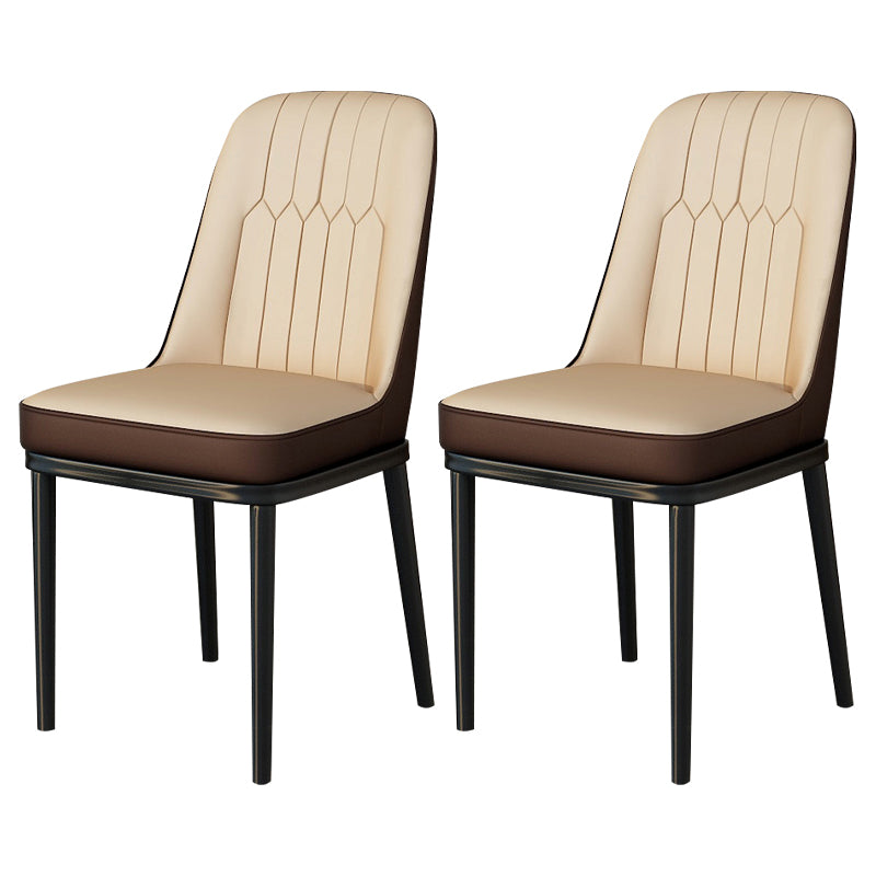 Chaise de salle à manger en métal de Style scandinave, chaise de salle à manger Parsons sans accoudoirs pour la maison