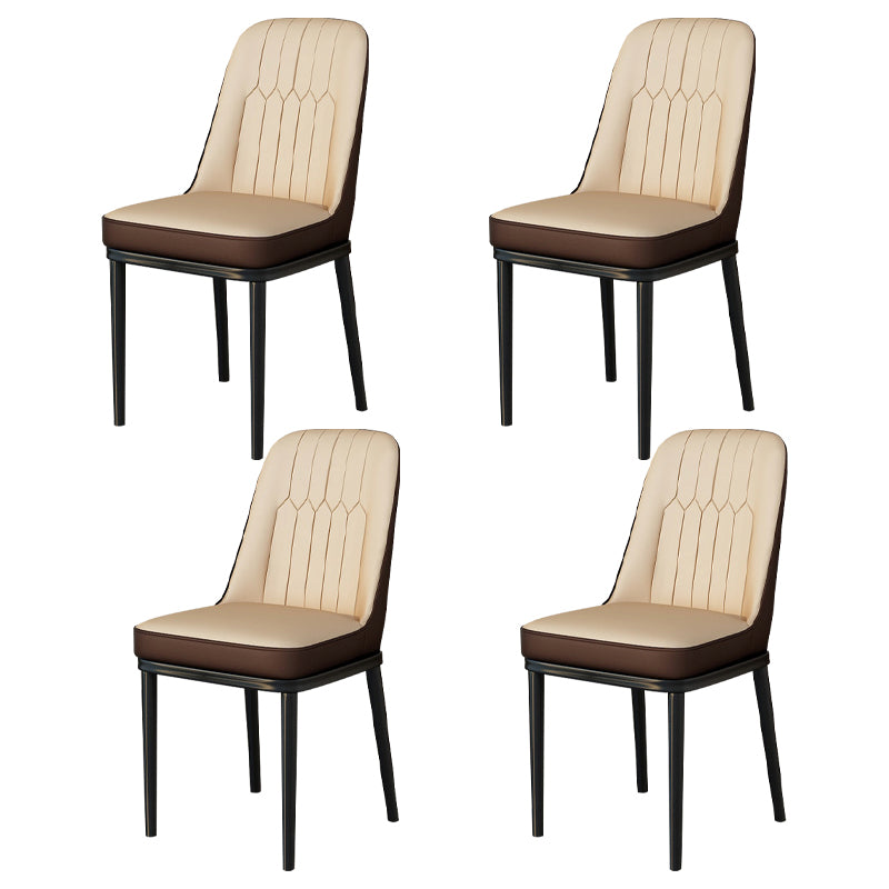 Chaise de salle à manger en métal de Style scandinave, chaise de salle à manger Parsons sans accoudoirs pour la maison