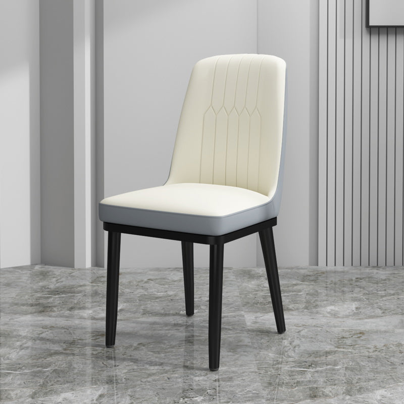 Chaise de salle à manger en métal de Style scandinave, chaise de salle à manger Parsons sans accoudoirs pour la maison