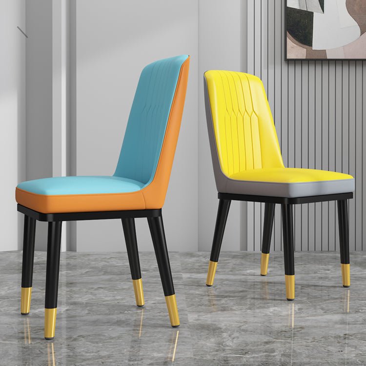 Chaise de salle à manger en métal de Style scandinave, chaise de salle à manger Parsons sans accoudoirs pour la maison