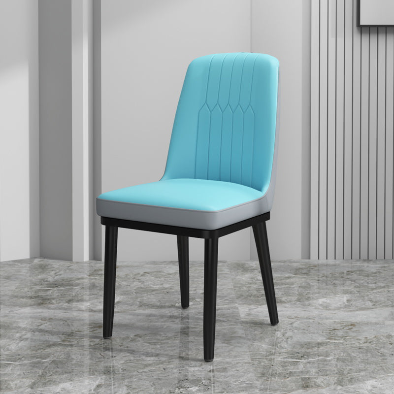 Chaise de salle à manger en métal de Style scandinave, chaise de salle à manger Parsons sans accoudoirs pour la maison