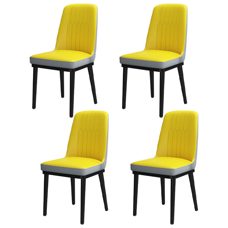 Chaise de salle à manger en métal de Style scandinave, chaise de salle à manger Parsons sans accoudoirs pour la maison