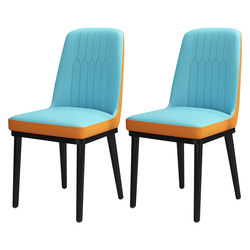 Chaise de salle à manger en métal de Style scandinave, chaise de salle à manger Parsons sans accoudoirs pour la maison