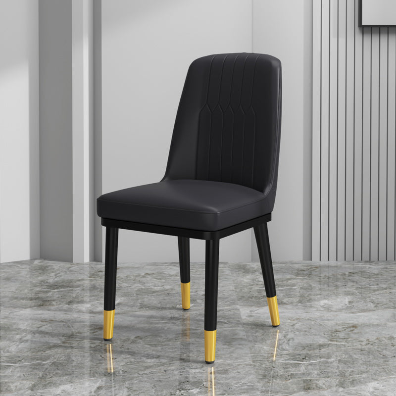 Chaise de salle à manger en métal de Style scandinave, chaise de salle à manger Parsons sans accoudoirs pour la maison