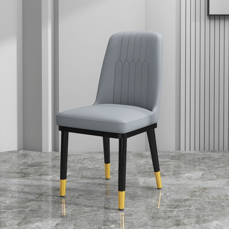 Chaise de salle à manger en métal de Style scandinave, chaise de salle à manger Parsons sans accoudoirs pour la maison
