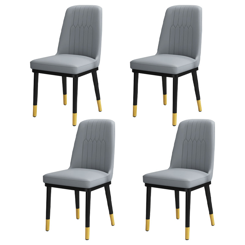 Chaise de salle à manger en métal de Style scandinave, chaise de salle à manger Parsons sans accoudoirs pour la maison