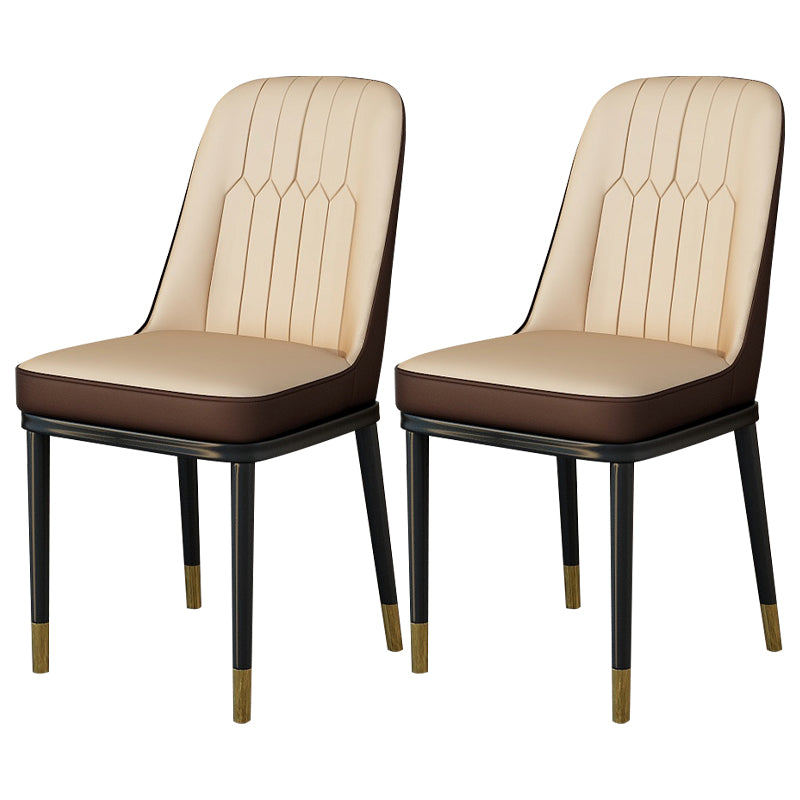 Chaise de salle à manger en métal de Style scandinave, chaise de salle à manger Parsons sans accoudoirs pour la maison