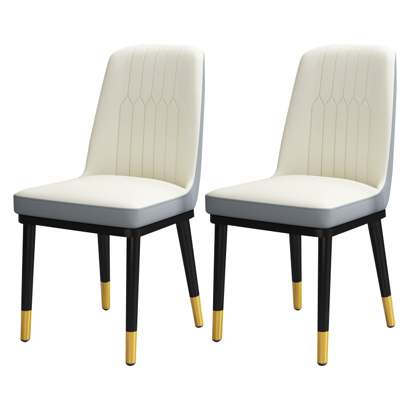 Chaise de salle à manger en métal de Style scandinave, chaise de salle à manger Parsons sans accoudoirs pour la maison