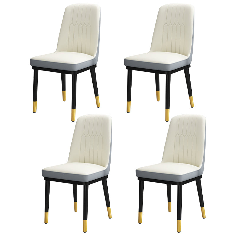 Chaise de salle à manger en métal de Style scandinave, chaise de salle à manger Parsons sans accoudoirs pour la maison