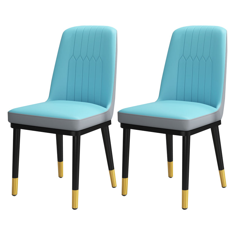 Chaise de salle à manger en métal de Style scandinave, chaise de salle à manger Parsons sans accoudoirs pour la maison