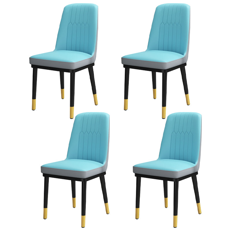 Chaise de salle à manger en métal de Style scandinave, chaise de salle à manger Parsons sans accoudoirs pour la maison