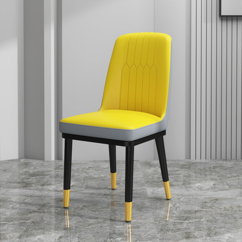 Chaise de salle à manger en métal de Style scandinave, chaise de salle à manger Parsons sans accoudoirs pour la maison