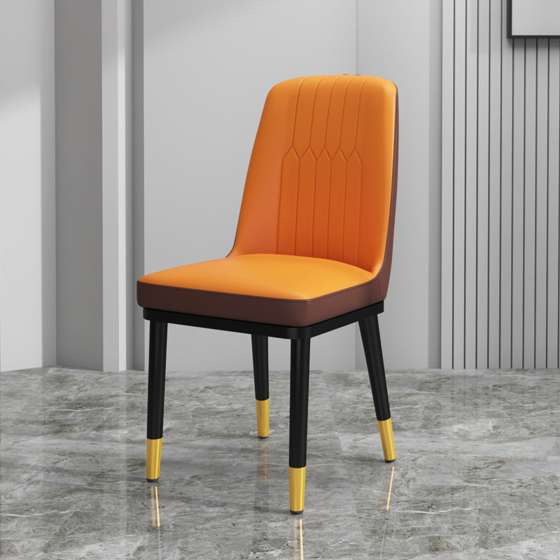 Chaise de salle à manger en métal de Style scandinave, chaise de salle à manger Parsons sans accoudoirs pour la maison