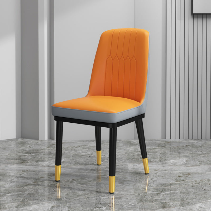 Chaise de salle à manger en métal de Style scandinave, chaise de salle à manger Parsons sans accoudoirs pour la maison