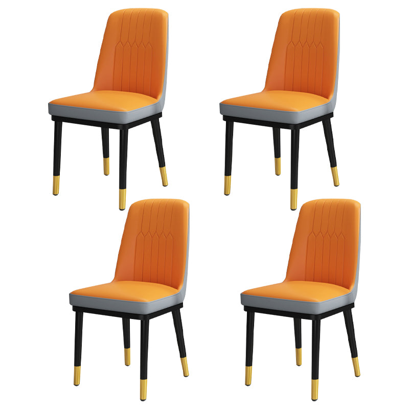 Chaise de salle à manger en métal de Style scandinave, chaise de salle à manger Parsons sans accoudoirs pour la maison