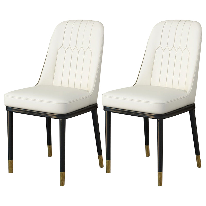 Chaise de salle à manger en métal de Style scandinave, chaise de salle à manger Parsons sans accoudoirs pour la maison