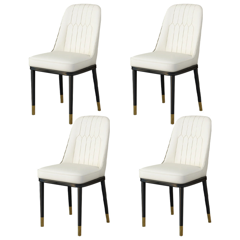Chaise de salle à manger en métal de Style scandinave, chaise de salle à manger Parsons sans accoudoirs pour la maison