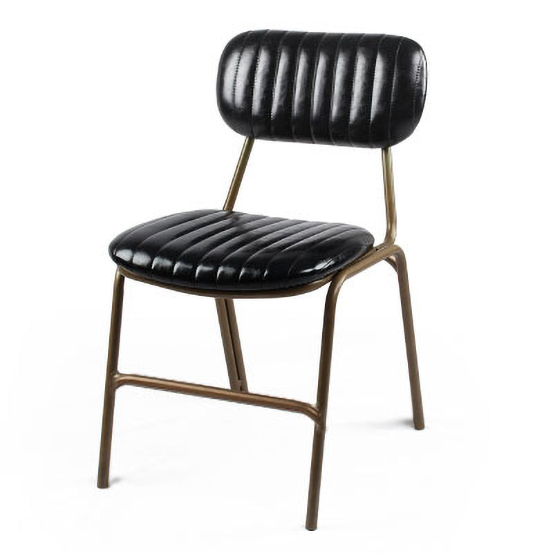 Chaises latérales de salle à manger en cuir de Style industriel, chaise latérale de salle à manger à dossier ouvert pour la maison