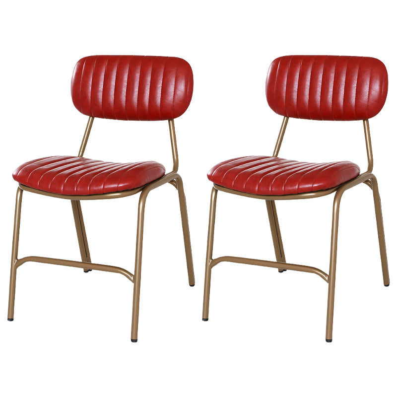 Chaises latérales de salle à manger en cuir de Style industriel, chaise latérale de salle à manger à dossier ouvert pour la maison