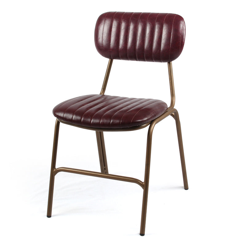 Chaises latérales de salle à manger en cuir de Style industriel, chaise latérale de salle à manger à dossier ouvert pour la maison