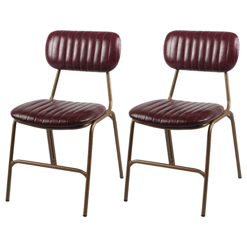 Chaises latérales de salle à manger en cuir de Style industriel, chaise latérale de salle à manger à dossier ouvert pour la maison