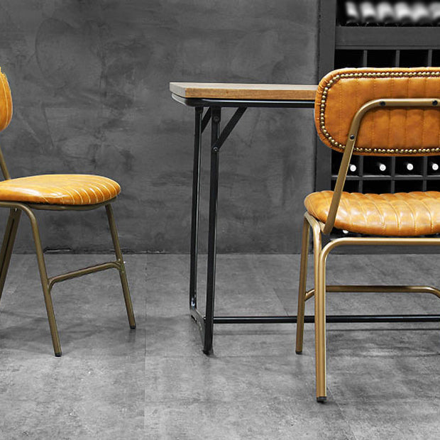 Chaises latérales de salle à manger en cuir de Style industriel, chaise latérale de salle à manger à dossier ouvert pour la maison