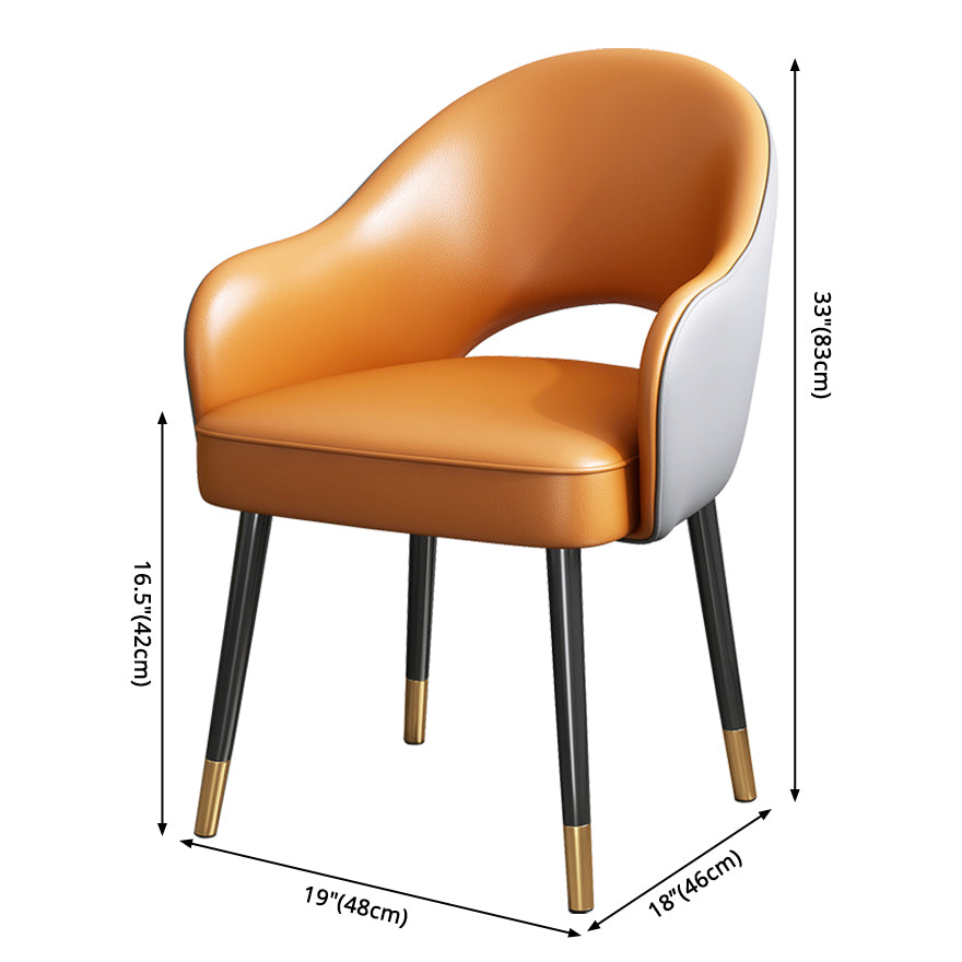 Ensemble de chaises en métal de Style Glam européen, chaise de cuisine et de salle à manger à bras arrière ouvert