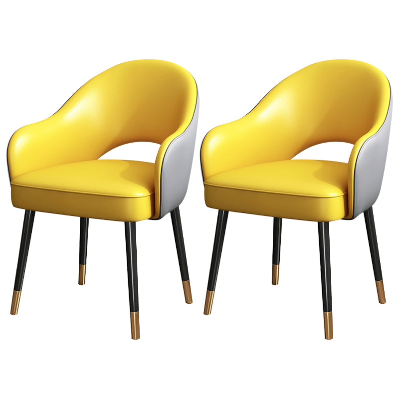 Ensemble de chaises en métal de Style Glam européen, chaise de cuisine et de salle à manger à bras arrière ouvert