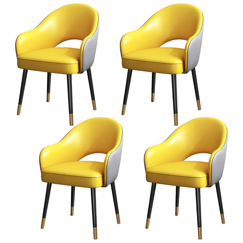 Ensemble de chaises en métal de Style Glam européen, chaise de cuisine et de salle à manger à bras arrière ouvert