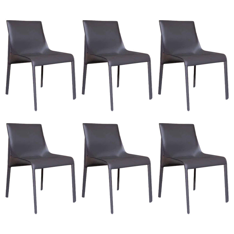 Silla de cuero para el hogar estilo diseñador, acabado mate, silla lateral de comedor Parsons