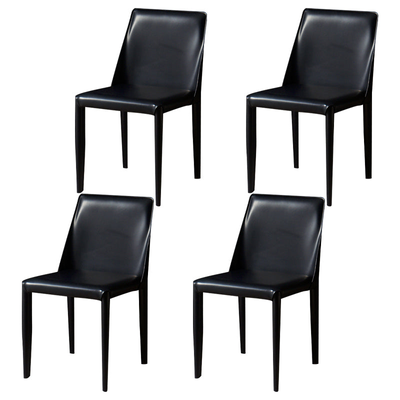 Chaise de maison en cuir de style design, finition mate, chaise d'appoint Parsons pour salle à manger