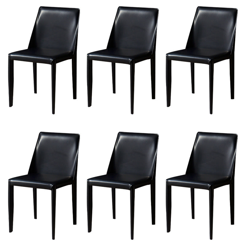 Chaise de maison en cuir de style design, finition mate, chaise d'appoint Parsons pour salle à manger