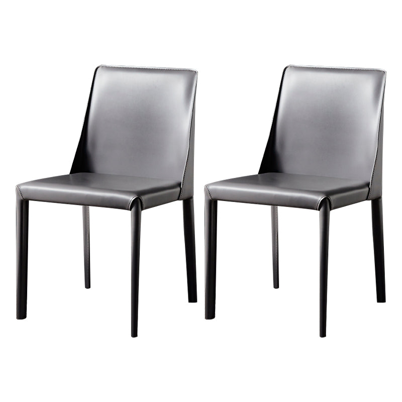 Chaise de maison en cuir de style design, finition mate, chaise d'appoint Parsons pour salle à manger