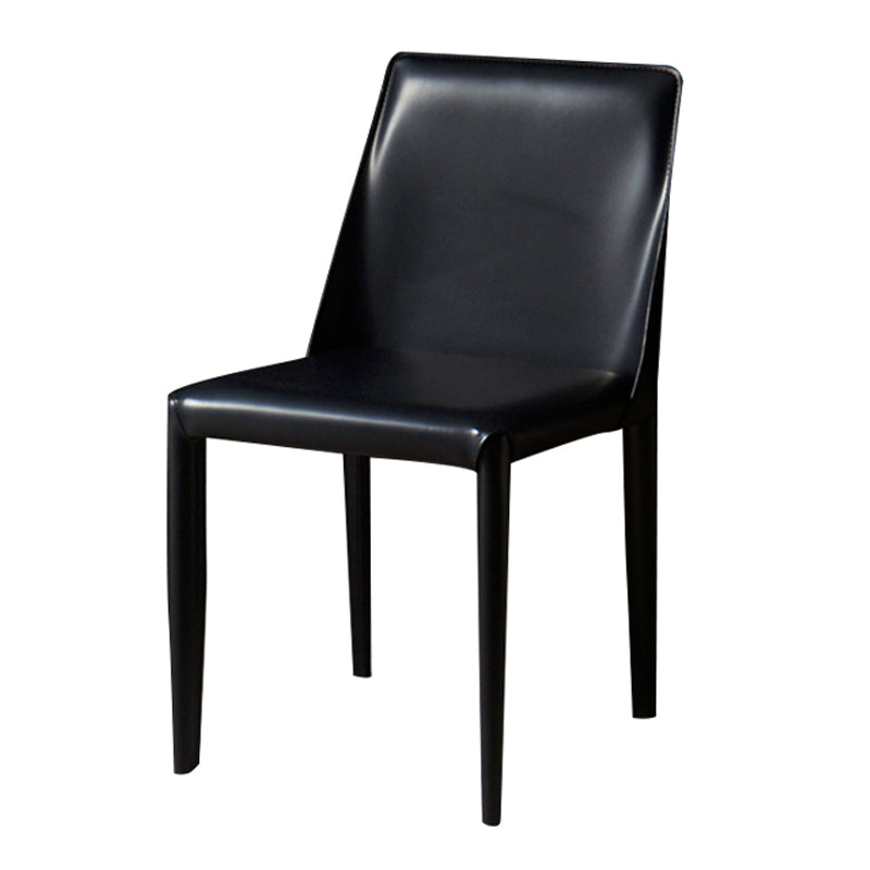 Chaise de maison en cuir de style design, finition mate, chaise d'appoint Parsons pour salle à manger