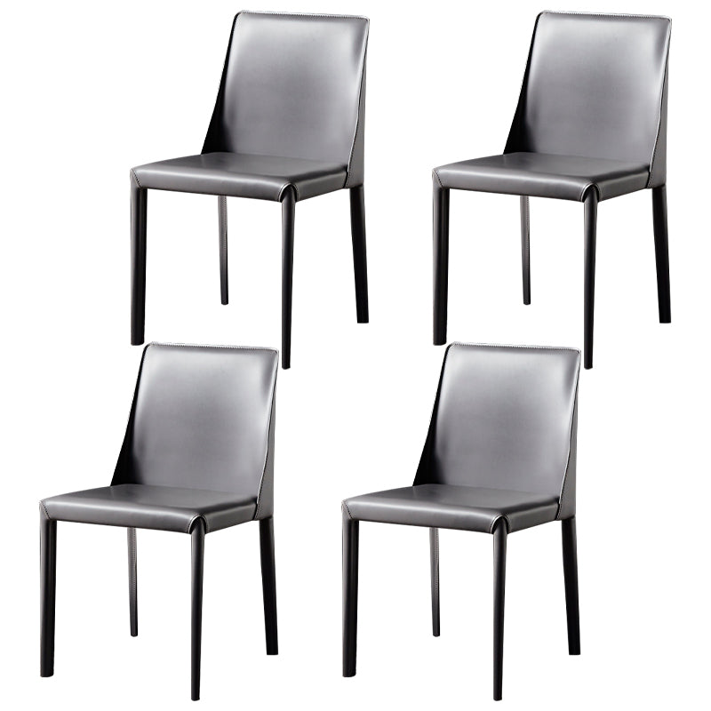 Chaise de maison en cuir de style design, finition mate, chaise d'appoint Parsons pour salle à manger