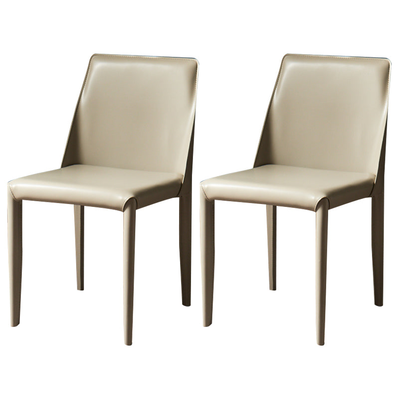 Chaise de maison en cuir de style design, finition mate, chaise d'appoint Parsons pour salle à manger